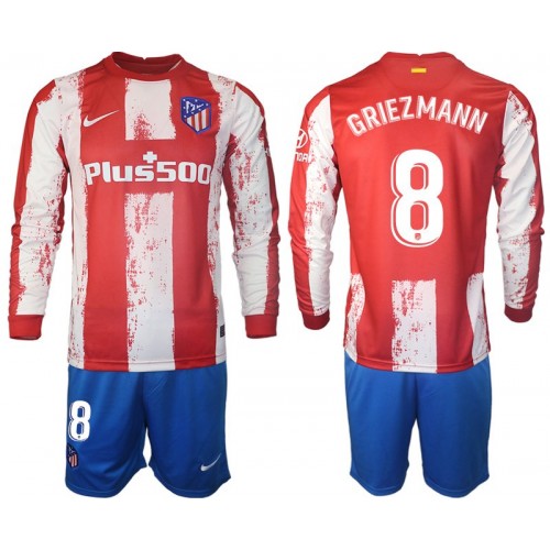 Atlético Madrid GRIEZMANN 8 Dres Dječji Domaći 2021/2022 Dugim Rukavima Atlético Madrid GRIEZMANN 8 Dres Dječji Domaći 2021/2022 Dugim Rukavima